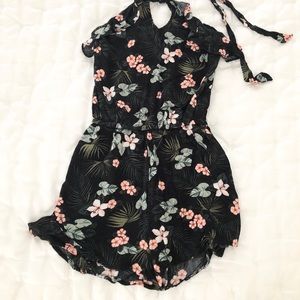 Hawaiian Print Halter Romper